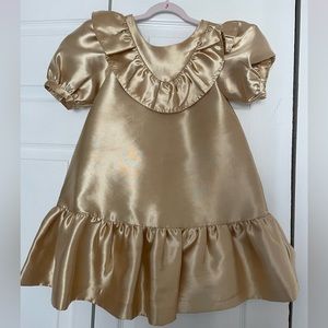 Janie and Jack golden elegant special ocassion girl dress Sz 7